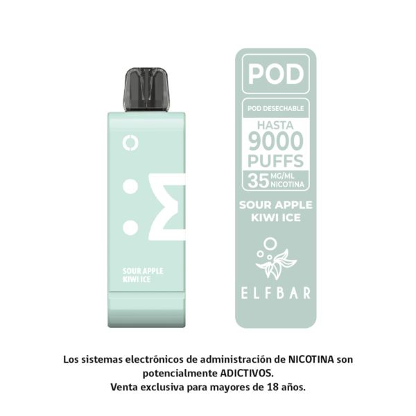 POD 9000 SOUR APPLE KIWI ICE